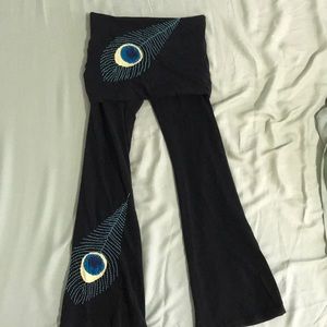 Embroidered Skirted Yoga/Athleisure Pants